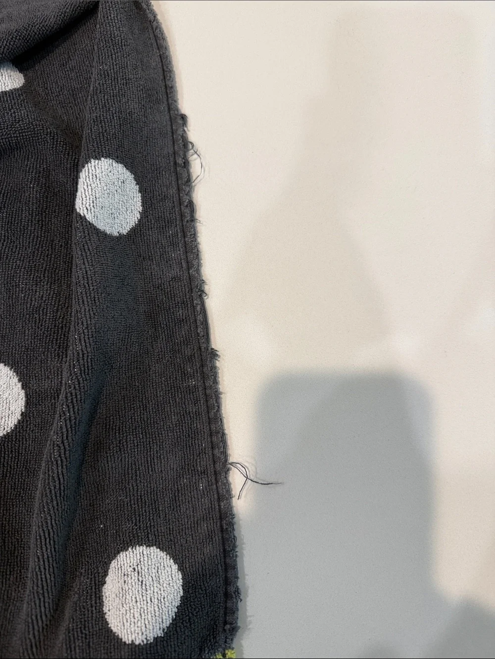 MacKenzie-Childs Black and White Polka Dot Bath Towel with Checkerboard Trim
